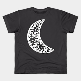 White Moon (Negative Space) Kids T-Shirt